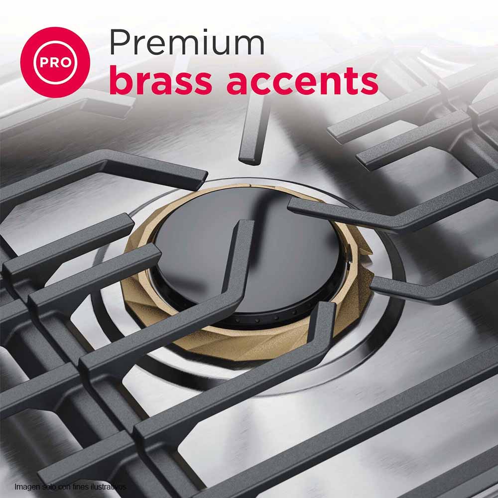 Estufa a gas empotrable profesional de 30" PCCG3080AS 5 quemadores Frigidaire acero inoxidable