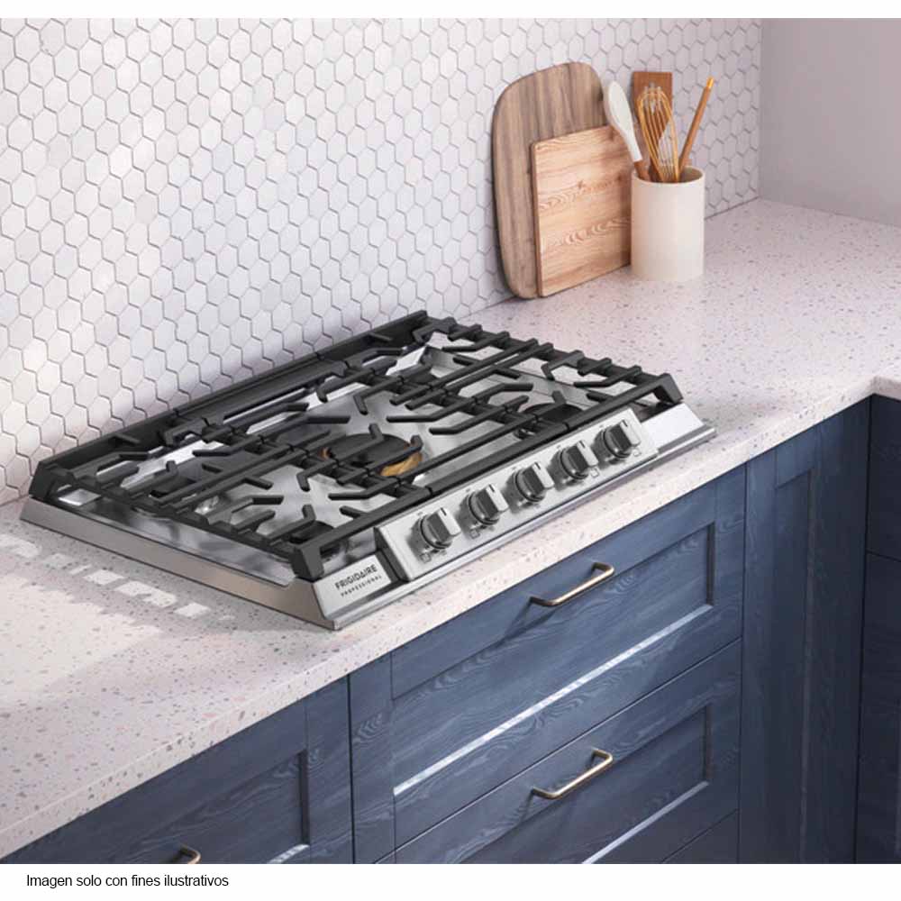 Estufa a gas empotrable profesional de 30" PCCG3080AS 5 quemadores Frigidaire acero inoxidable