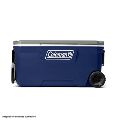 Hielera 62Qts Serie 316 color azul con ruedas Coleman