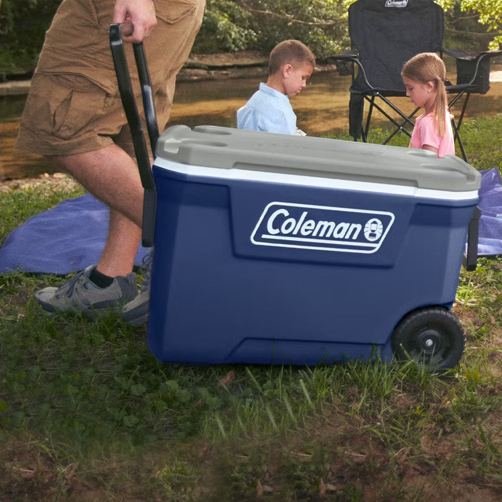Hielera 62 Qts Serie 316 Coleman con ruedas color azul