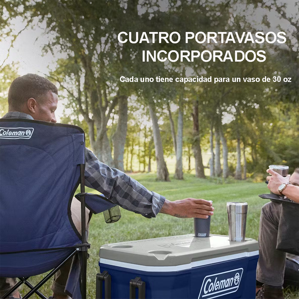 Hielera 62 Qts Serie 316 Coleman con ruedas color azul