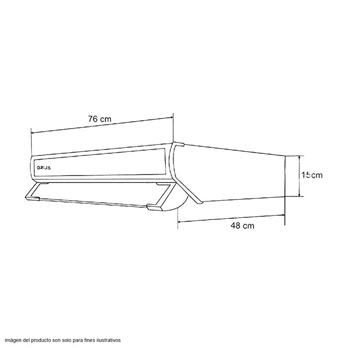 Extractor de grasa 30" Compatto 76 Drija color negro 3 filtros 110V extracción 260m3/h