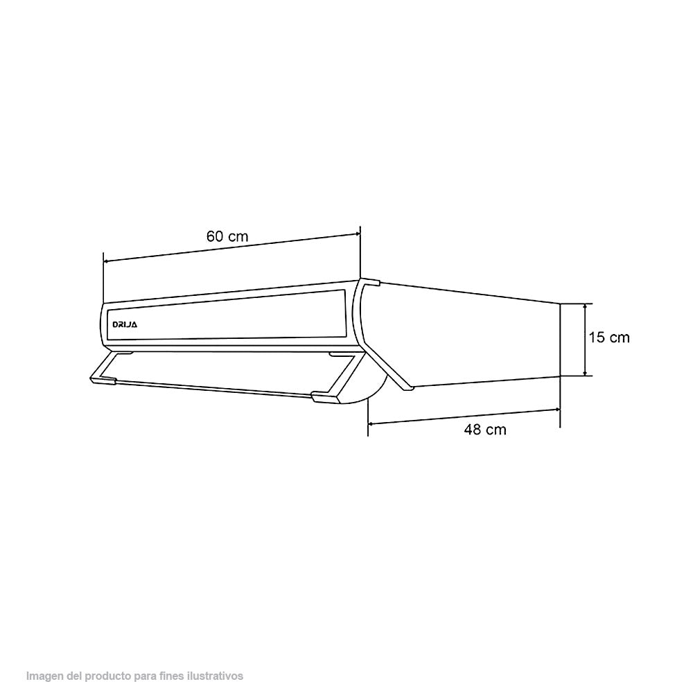 Extractor de grasa 24" COMPATTO 60 Drija extracción 260m3/h 110V acero