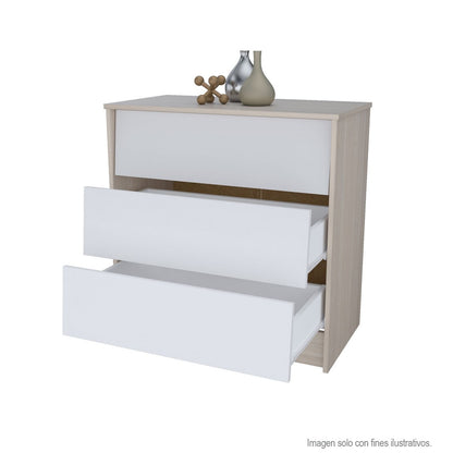 Cómoda estándar COM10028 Inval arena/blanco 3 gavetas