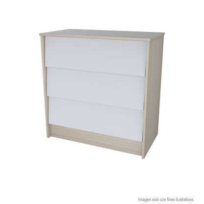 Cómoda estándar COM10028 Inval arena/blanco 3 gavetas