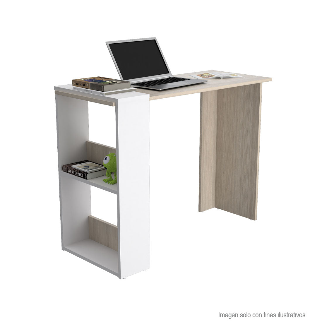 Escritorio ES20703 color tonos arena y blanco