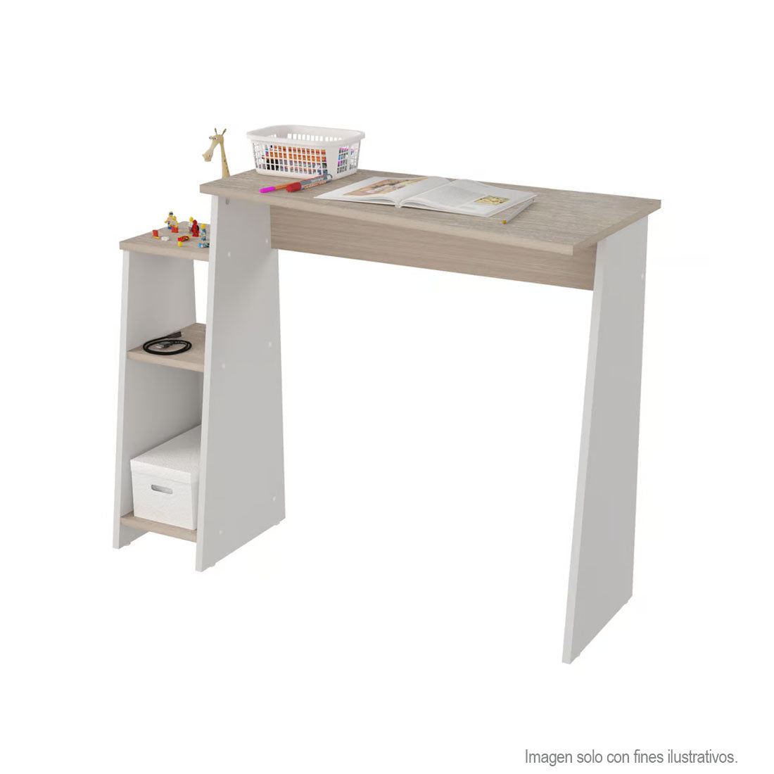Escritorio ES20803 color tonos arena y blanco