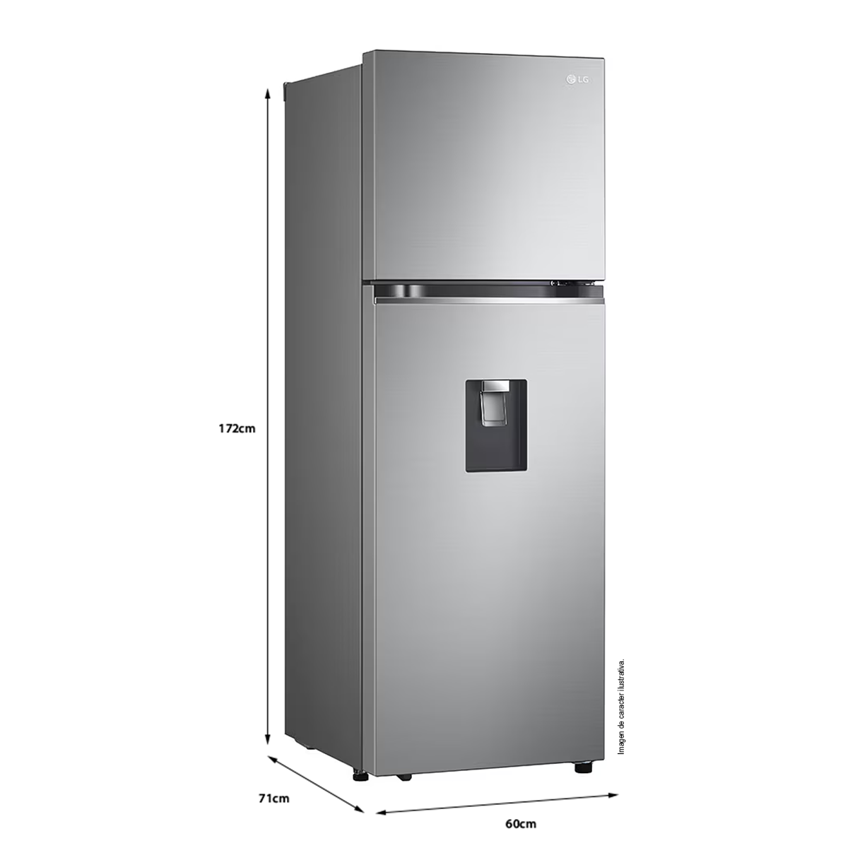Refrigeradora 11pc, VT34WPP, LG color gris, con dispensador de agua, Linear Coolong Smart Diagnosis.