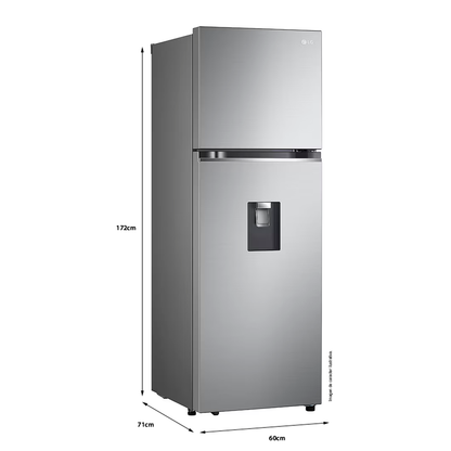 Refrigeradora 11pc, VT34WPP, LG color gris, con dispensador de agua, Linear Coolong Smart Diagnosis.