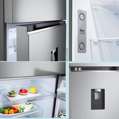 Refrigeradora 11pc, VT34WPP, LG color gris, con dispensador de agua, Linear Coolong Smart Diagnosis.