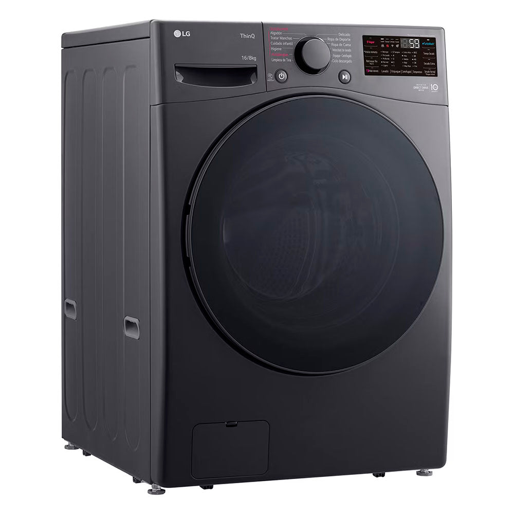 Lavadora y secadora eléctrica WD16MG2S6P LG 2 en 1 de 16kg, carga frontal inverter