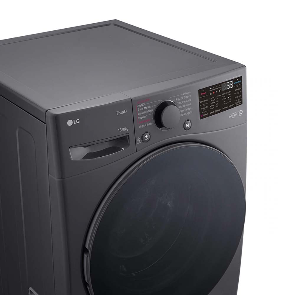 Lavadora y secadora eléctrica WD16MG2S6P LG 2 en 1 de 16kg, carga frontal inverter