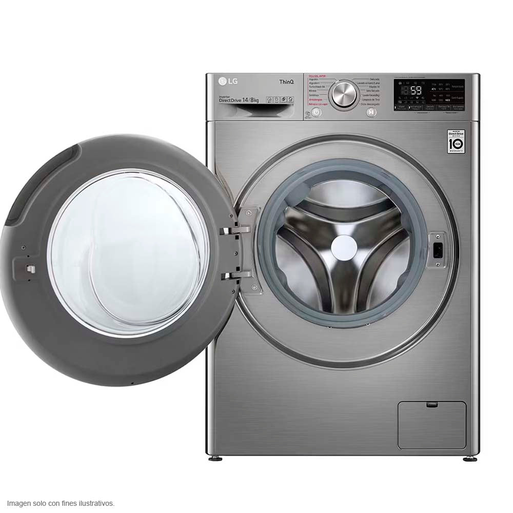 Lavadora y secadora eléctrica 2 en 1 de 14kg WD14VV3S6C LG inverter ThinQ 6motion DD turboWash