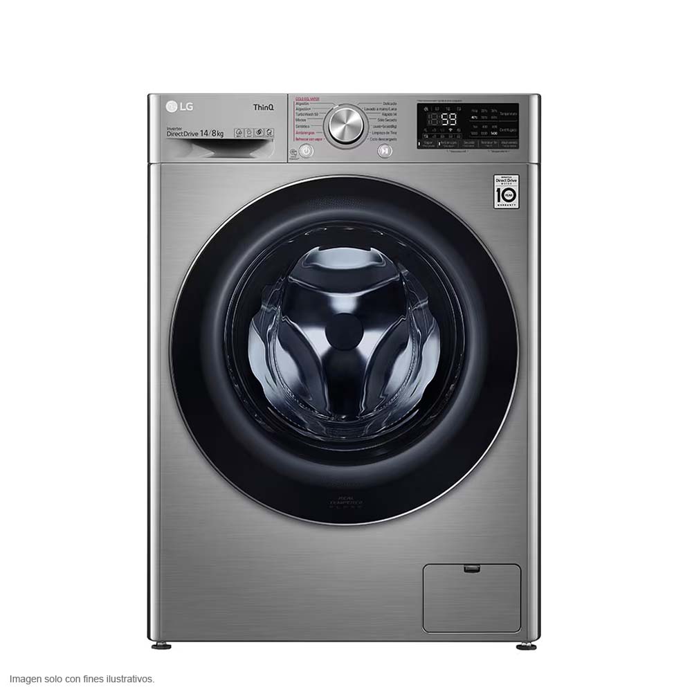 Lavadora y secadora eléctrica 2 en 1 de 14kg WD14VV3S6C LG inverter ThinQ 6motion DD turboWash