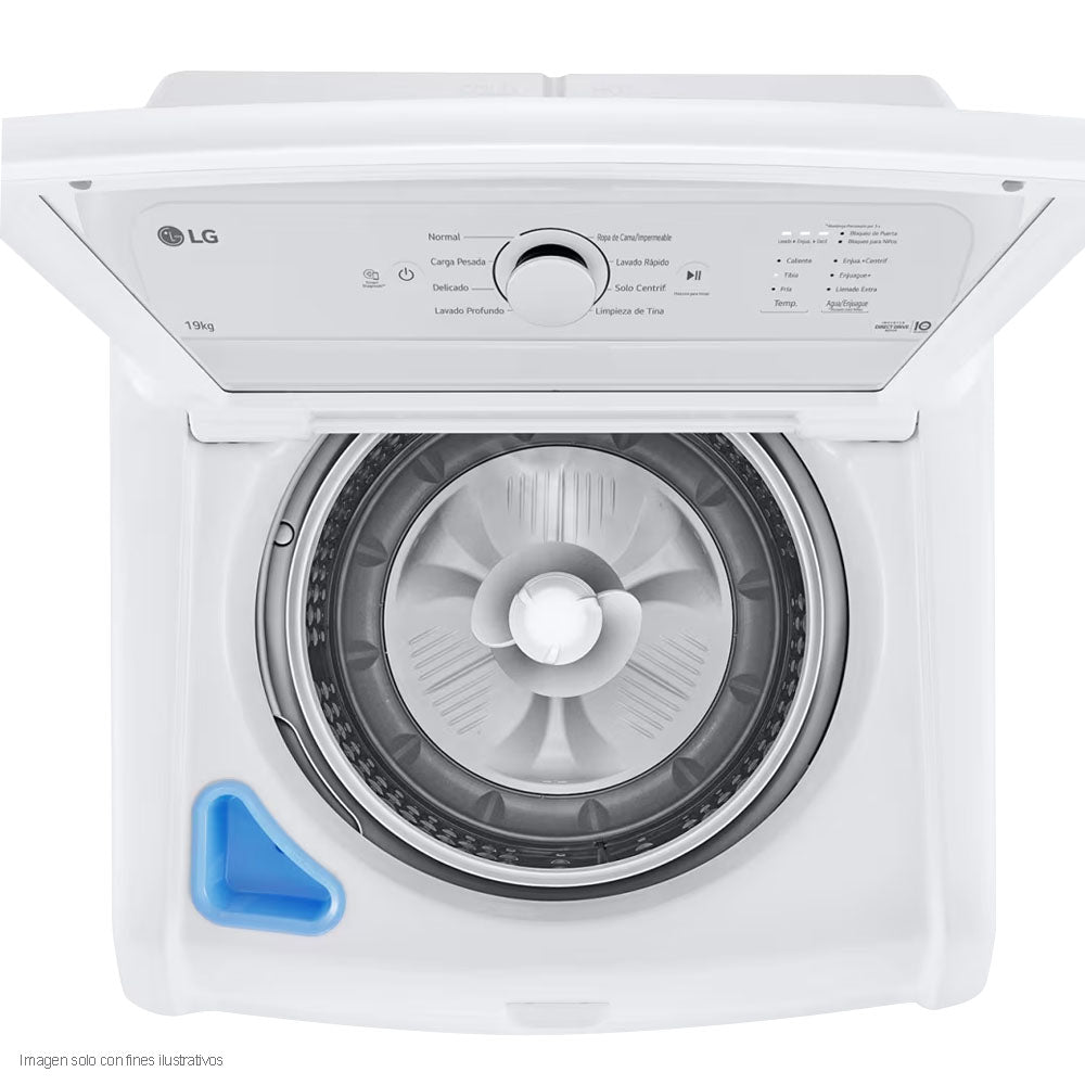 Lavadora 19kg WT19WT6HKA LG carga superior color blanco inverter, turboDrum, smart diagnosis