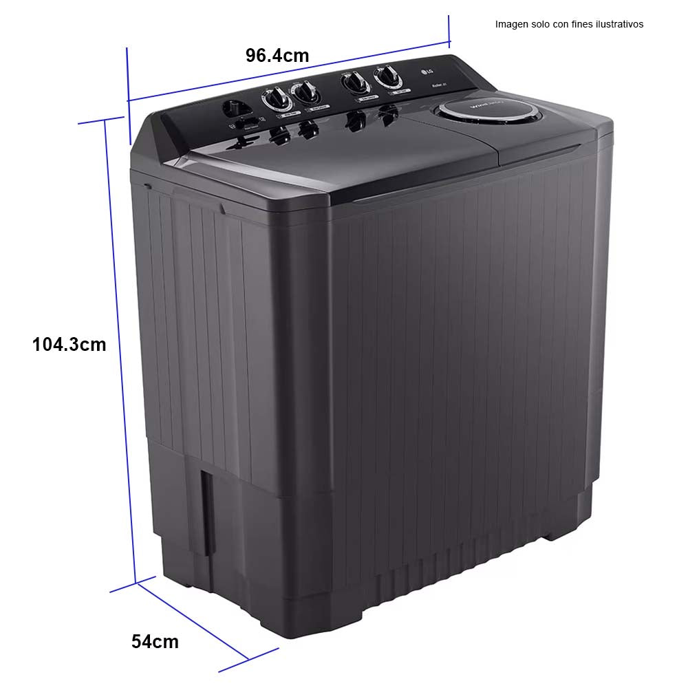 Lavadora semiautomática18kg WP18MAR LG color negro