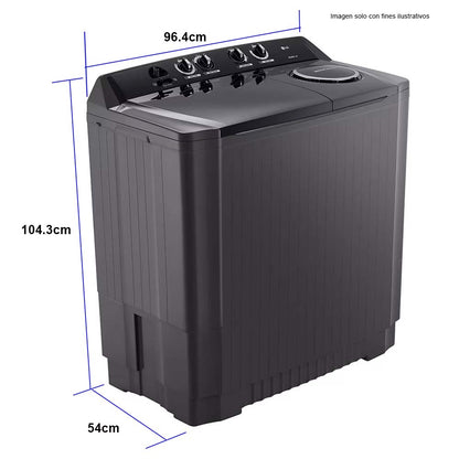 Lavadora semiautomática18kg WP18MAR LG color negro