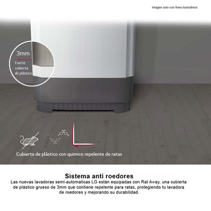 Lavadora semiautomática18kg WP18MAR LG color negro