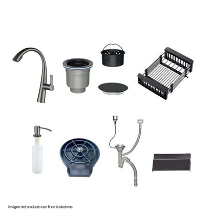 Fregador de 61cm modelo BOLONIA 61 acero inoxidable satinado