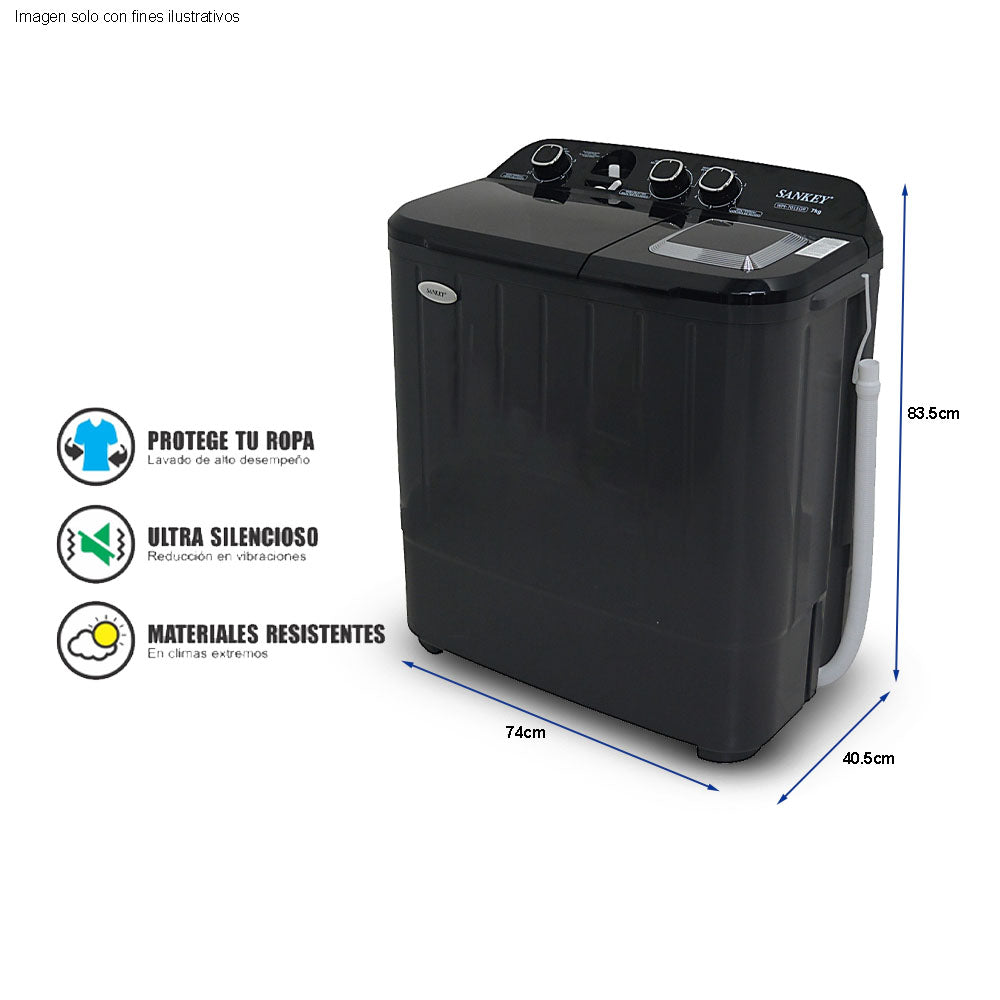 Lavadora 7kg semiautomática WM-7015GR  Sankey doble tina