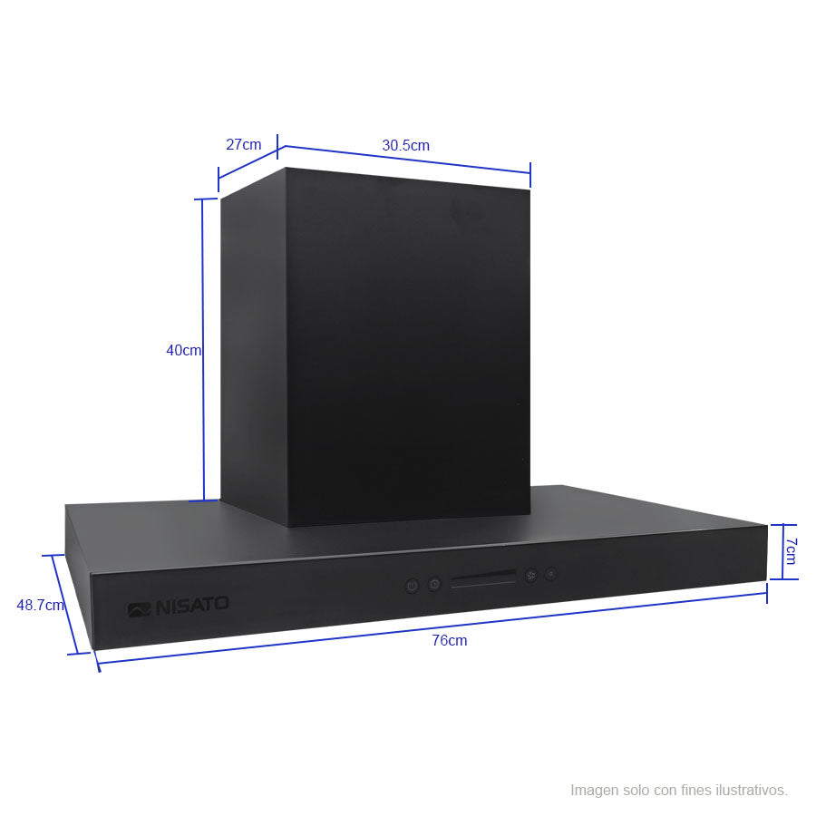 Extractor de grasa NHD-77PRODGNN9 Nisato 4 velocidades con temporizador luz LED