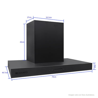 Extractor de grasa NHD-77PRODGNN9 Nisato 4 velocidades con temporizador luz LED
