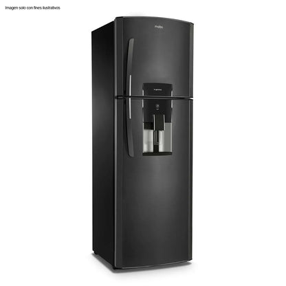 Refrigeradora 11pc RMA1300FXCAC Mabe color acero inoxidable negro, despachador de agua, cajón legumbrero y cajón para carnes.
