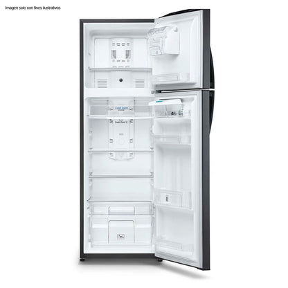 Refrigeradora 11pc RMA1300FXCAC Mabe color acero inoxidable negro, despachador de agua, cajón legumbrero y cajón para carnes.
