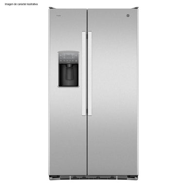 Refrigeradora Side By Side 22" pc PNM22LETFSS GE dispensador de agua y hielo display electrónico acero inoxidable