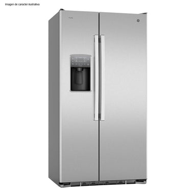 Refrigeradora Side By Side 22" pc PNM22LETFSS GE dispensador de agua y hielo display electrónico acero inoxidable