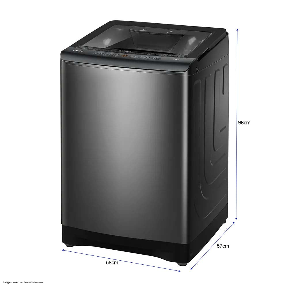 Lavadora automática 14Kg LMA4120WDGAB0 Mabe 9 ciclos panel digital