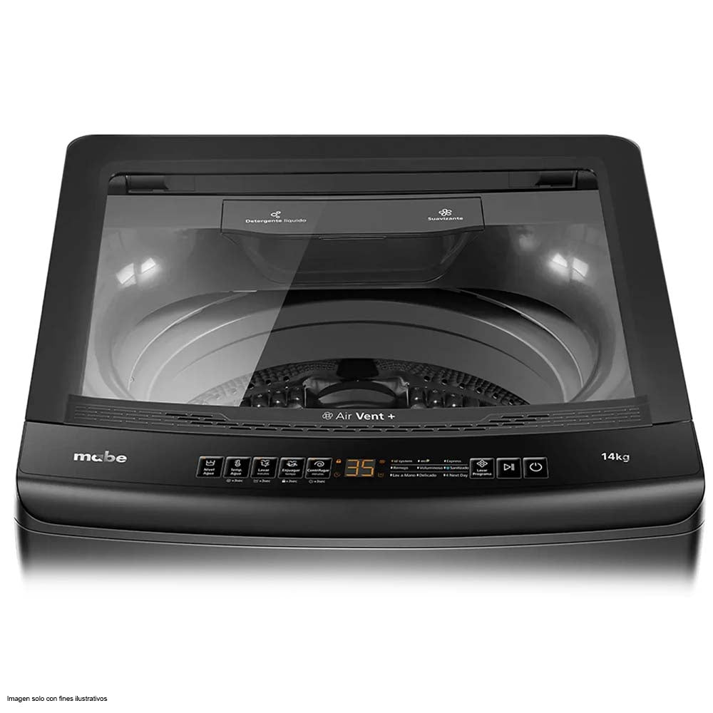 Lavadora automática 14Kg LMA4120WDGAB0 Mabe 9 ciclos panel digital