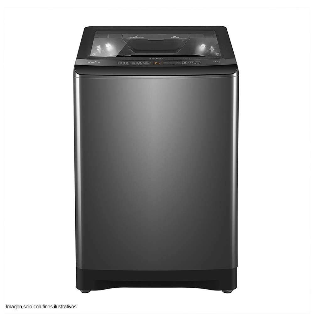 Lavadora automática 16kg LMA6120WDGAB0 color Diamond Gray canasta acero inoxidable panel digital.
