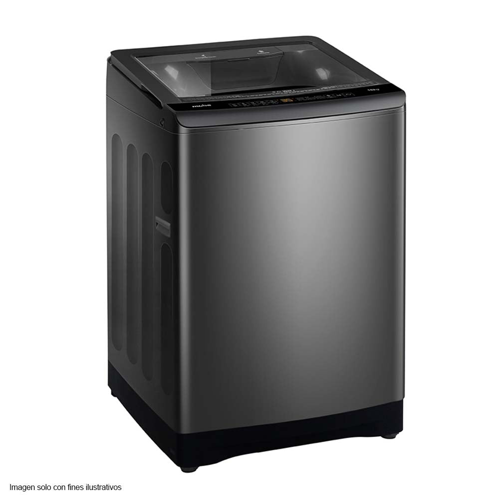 Lavadora automática 16kg LMA6120WDGAB0 color Diamond Gray canasta acero inoxidable panel digital.