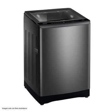 Lavadora automática 16kg LMA6120WDGAB0 color Diamond Gray canasta acero inoxidable panel digital.