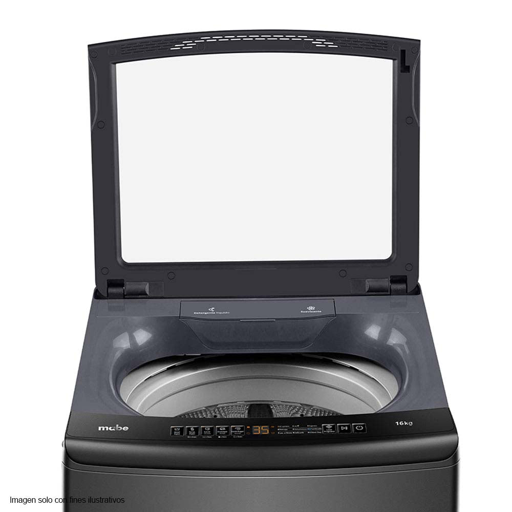 Lavadora automática 16kg LMA6120WDGAB0 color Diamond Gray canasta acero inoxidable panel digital.