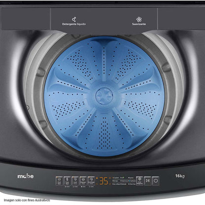 Lavadora automática 16kg LMA6120WDGAB0 color Diamond Gray canasta acero inoxidable panel digital.