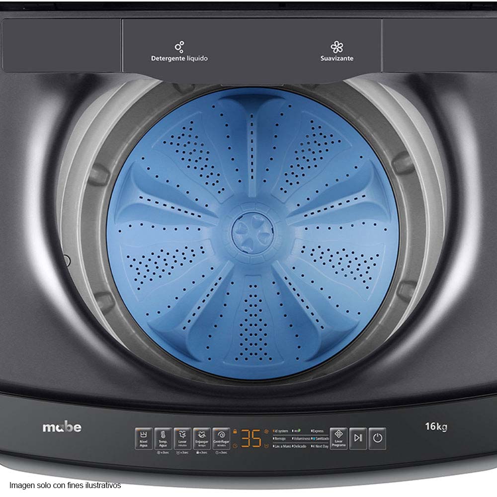 Lavadora automática 16kg LMA6120WDGAB0 color Diamond Gray canasta acero inoxidable panel digital.