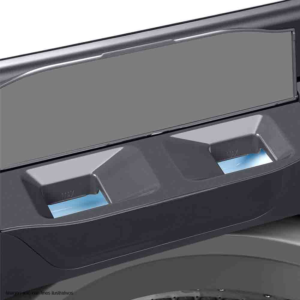 Lavadora automática 16kg LMA6120WDGAB0 color Diamond Gray canasta acero inoxidable panel digital.