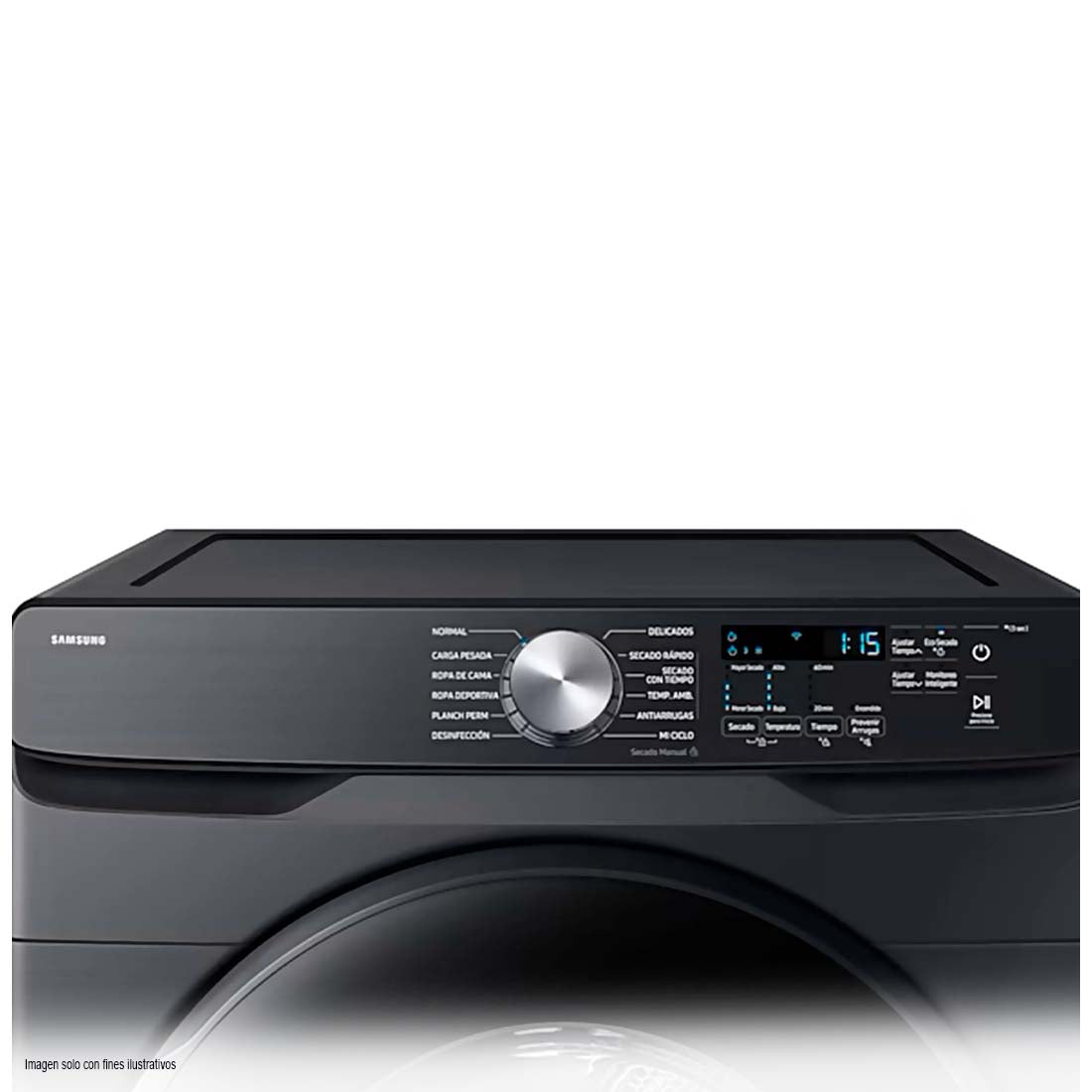 Secadora eléctrica 24kg DVE24DG8000VAP Samsung, sensor de secado smart check gris oscuro