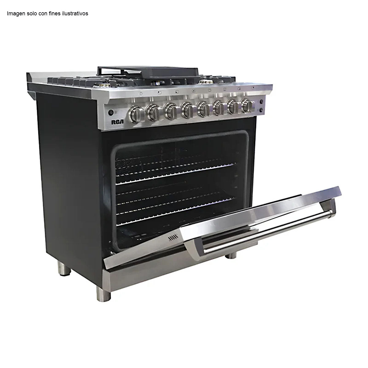 Estufa industrial de 36" RCCC960 Serie ICON RCA de 5 quemadores Horno XL
