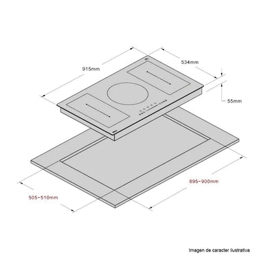 Estufa de inducción, Vitrocerámica GERMANY 90  Drija
