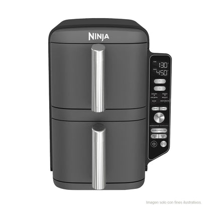 Freidora de Aire 2 cestas 10 Qts SL401 Ninja (9.46 lts) color gris