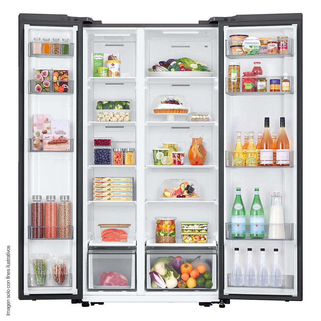 Refrigeradora Side By Side 20pc RS57DG4000M9AP Samsung color silver Wi-Fi integrado