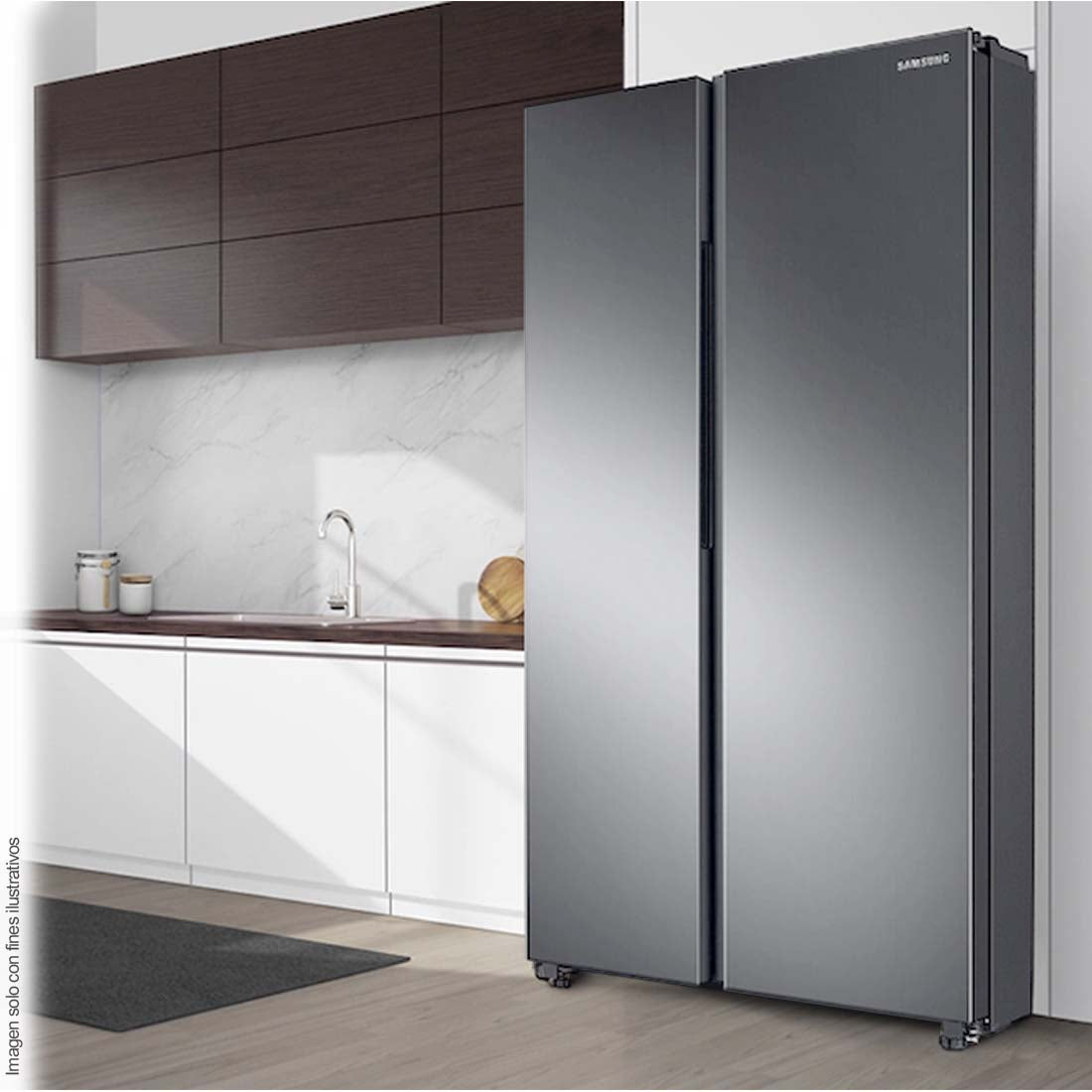 Refrigeradora Side By Side 20pc RS57DG4000M9AP Samsung color silver Wi-Fi integrado