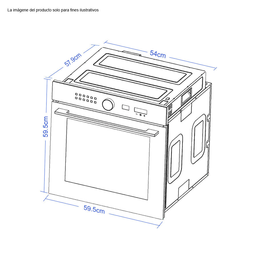 Horno eléctrico INDICO 60 de  Drija 59.5cm capacidad 73 litros temporizador y apagado automático