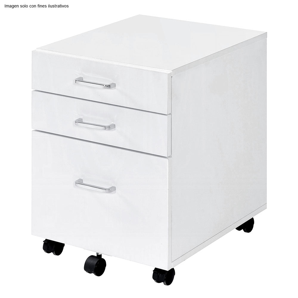 Gabinete Tennos 93194 color blanco 3 gavetas con ruedas