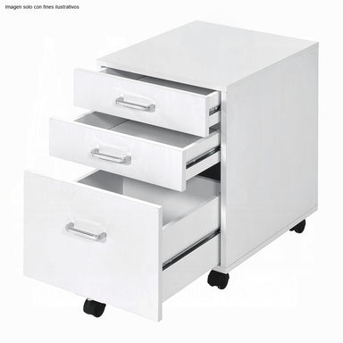 Gabinete Tennos 93194 color blanco 3 gavetas con ruedas