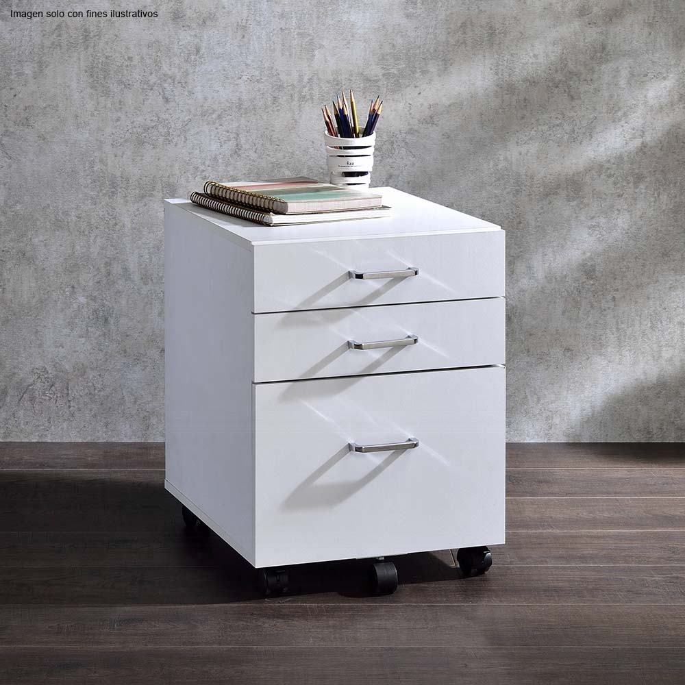 Gabinete Tennos 93194 color blanco 3 gavetas con ruedas