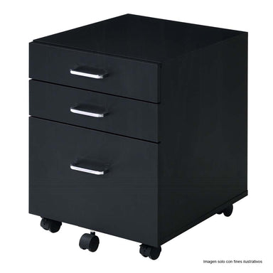 Gabinete Tennos 93199 color negro 3 gavetas con ruedas